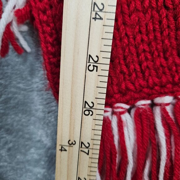 Vintage Handmade Sweater Cape One Size Red Knit Cottagecore Grandma Boho - Picture 4 of 6